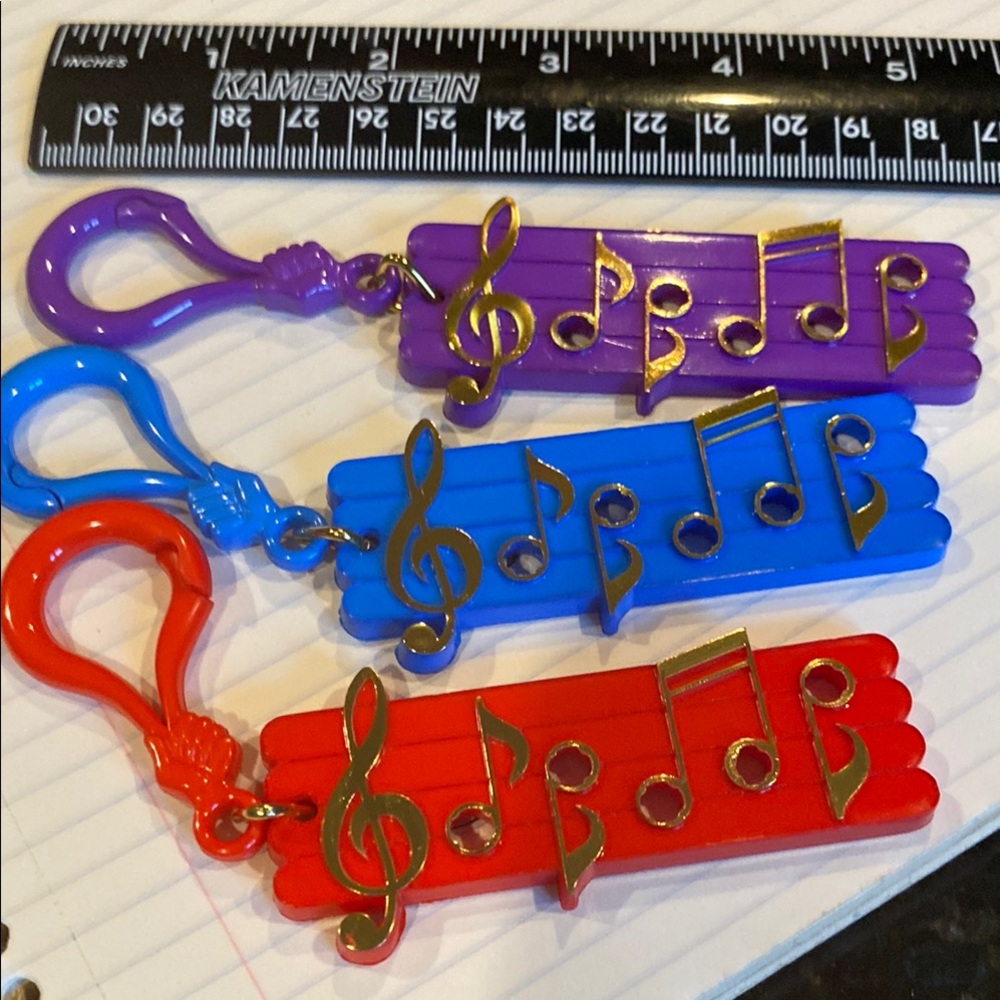 NWOT Set of 3 Musical Motif Bag Clip-Ons